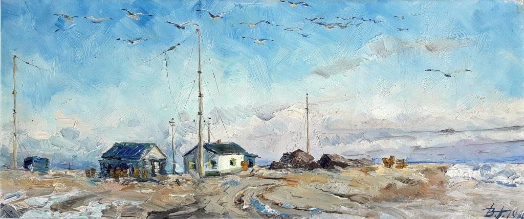 В.Придатко-Долін. Полярна станція «Мис Блоссом». Полотно, масло, 1978